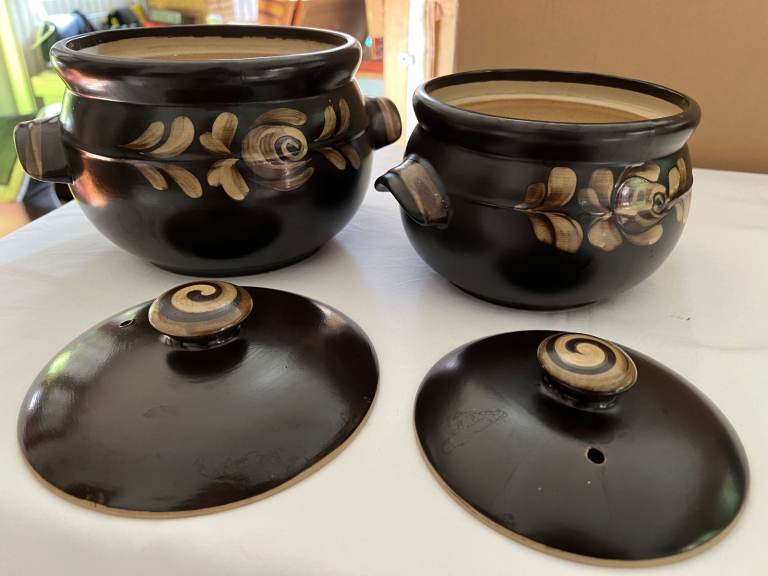 DENBY OVEN TO TABLE WARE TWO CASSEROLE DISHES 