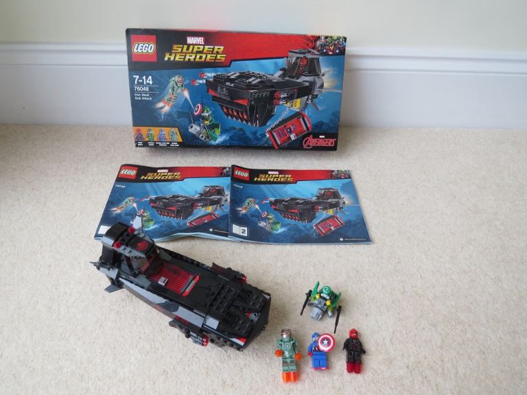 LEGO 76048 IRON SKULL SUB ATTACK MARVEL SUPER HEROES + MANUAL + BOX + COMIC BOOK