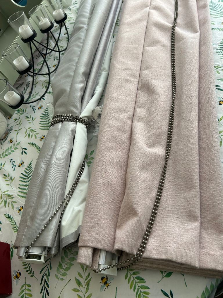 2 x quality roman window blackout blinds silver pink 