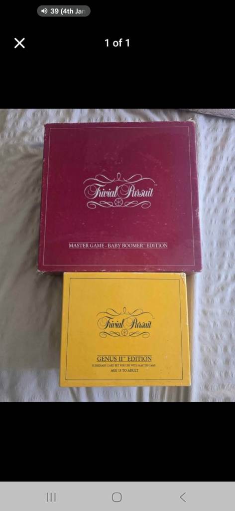 Trivial Persuit Vintage  80s editions