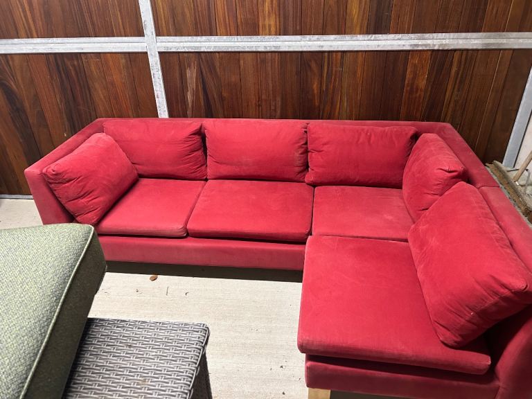 Red corner sofa