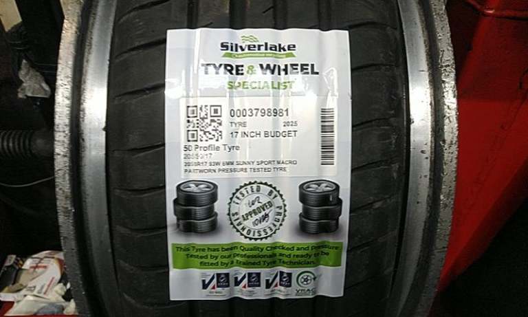 205/0r17 93w 6mm Sunny Sport Macro Partworn Pressure Tested Tyre