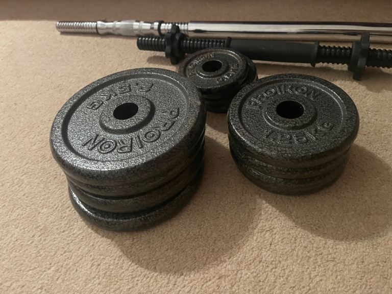 Pro-Iron dumbbells weights and Bar set 