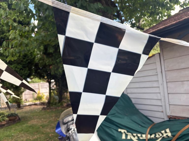 Black and White Chequered Bunting Flags