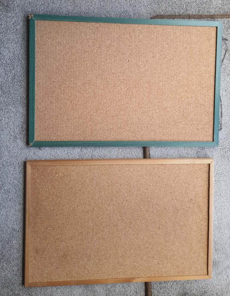 Cork notice boards £3 each, both for £5