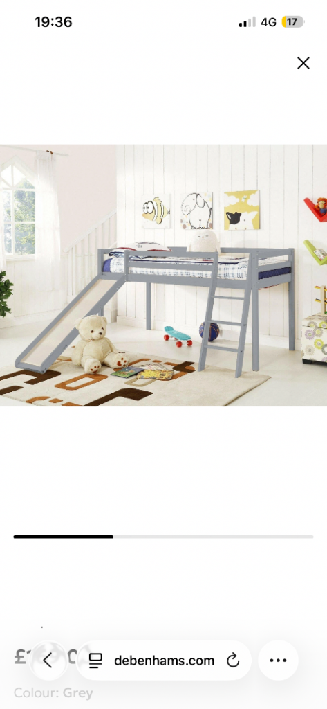 Mid sleeper bed with slide 