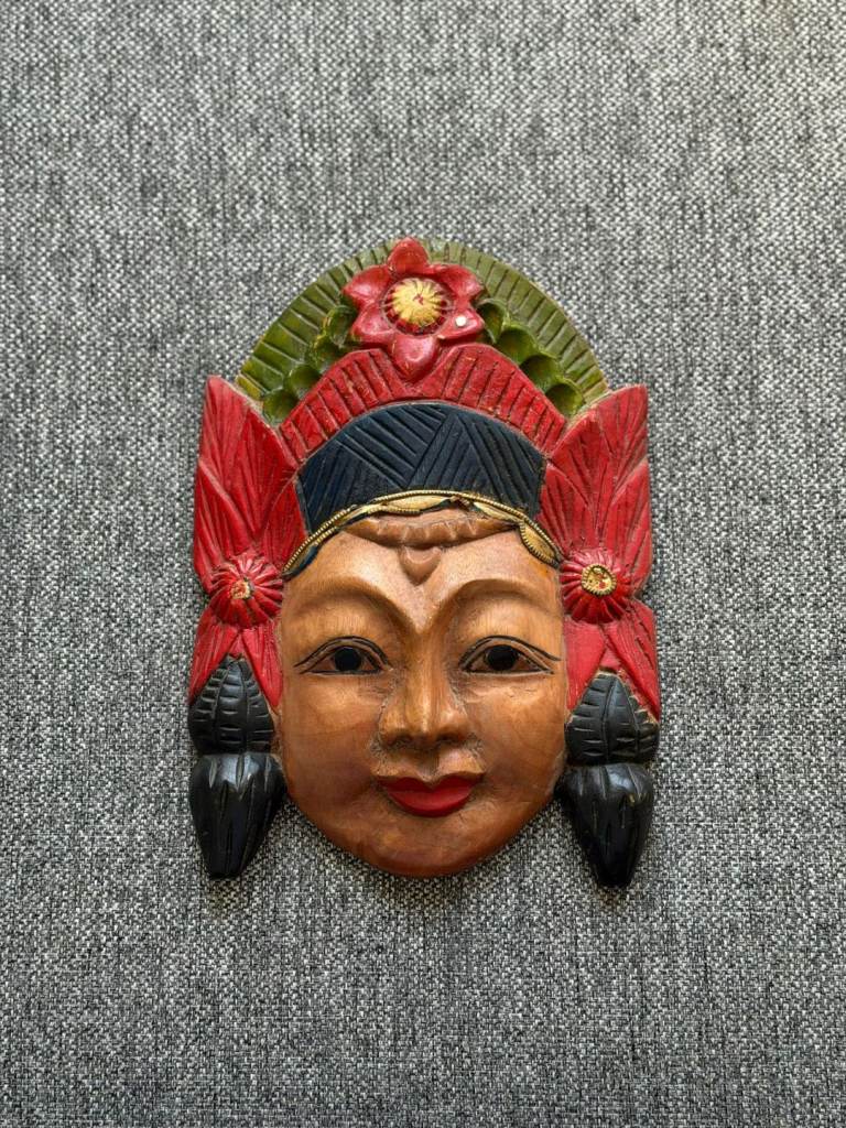 Set of 3 Hand Carved Wooden Tribal Masks / Wall Hanging Decor