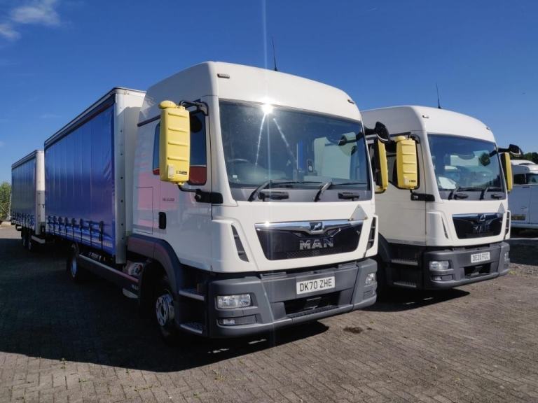 2020 MAN TGL 12-220 with 19ft draw bar curtainsider trailer