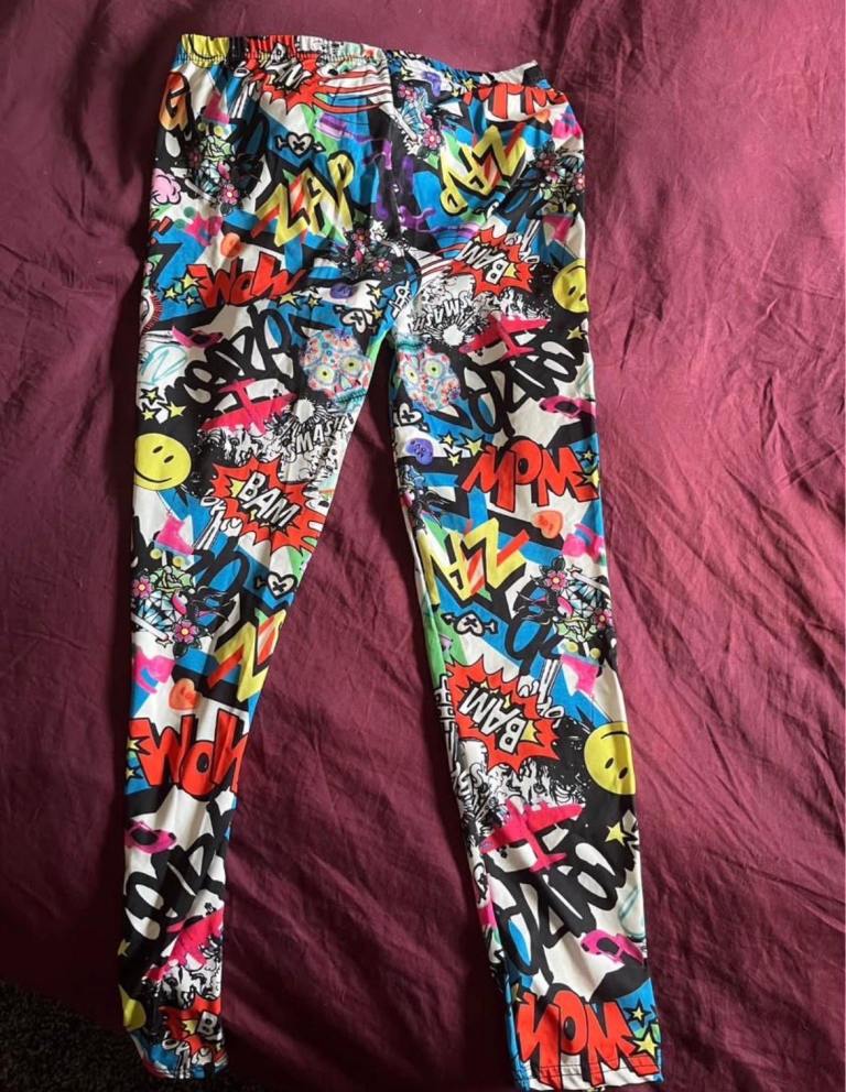 Graffiti Print leggings - Multicoloured, Good Condition