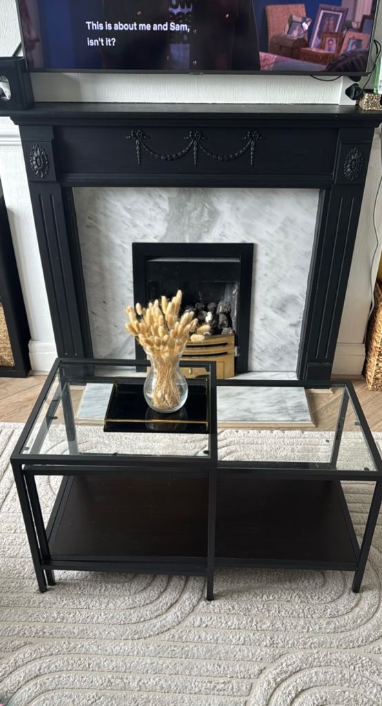 SOLD - IKEA VITTSJÖ Nest of tables, set of 2, black-brown/glass - RRP £75, ONLY £40 NOW