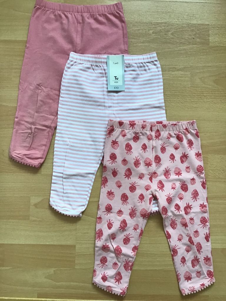 Brand New ‘Tu’ 3 x Girls Cropped Summer Leggings, Ages 5-6 Years