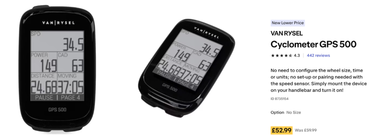 VAN RYSEL Cyclometer GPS 500