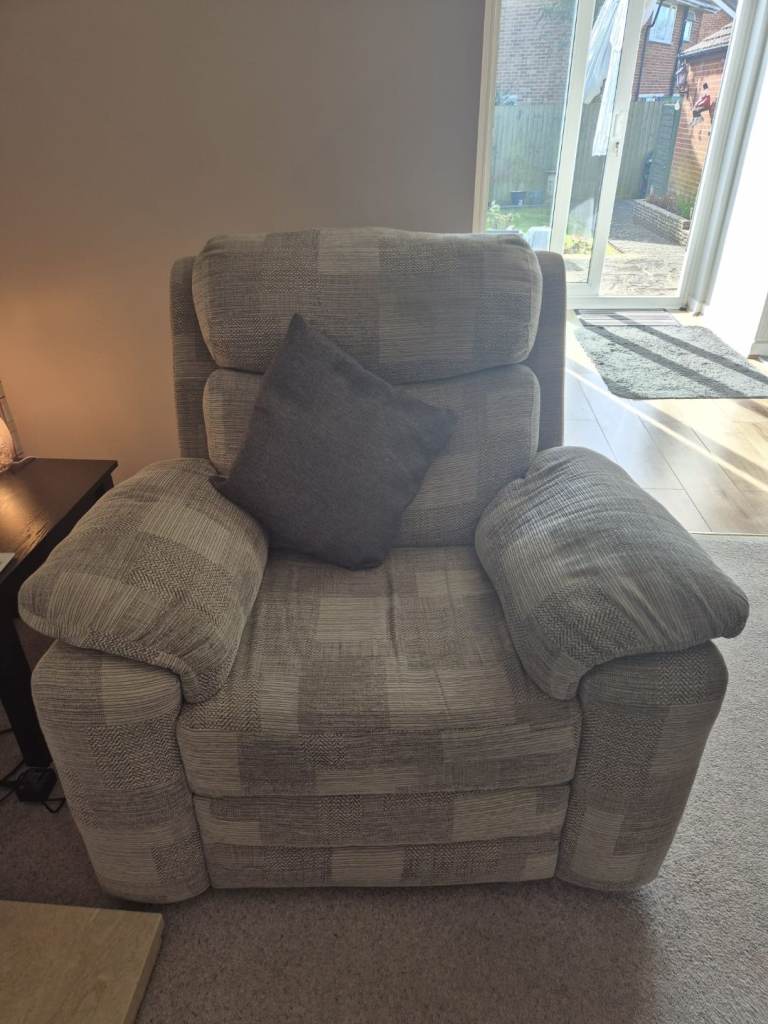 Two seater sofa arm chair and pouffes set
