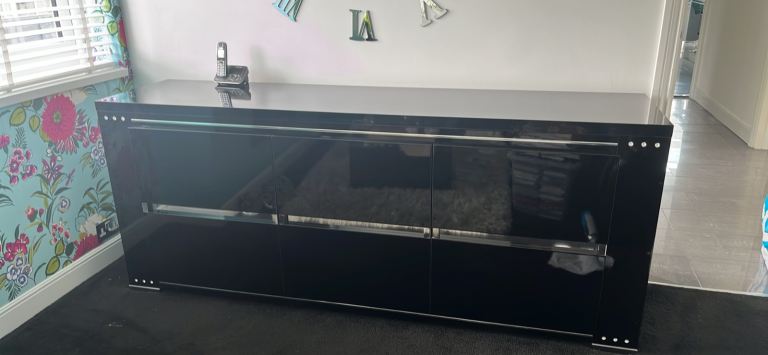 Italian high gloss black large sideboard 