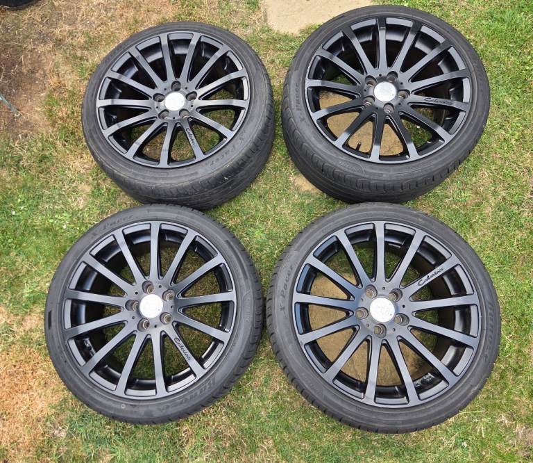 Set Of 4 Bola XTR 18" Matt Black Alloy Wheels & Banoze Tyres From A Focus RS MK3