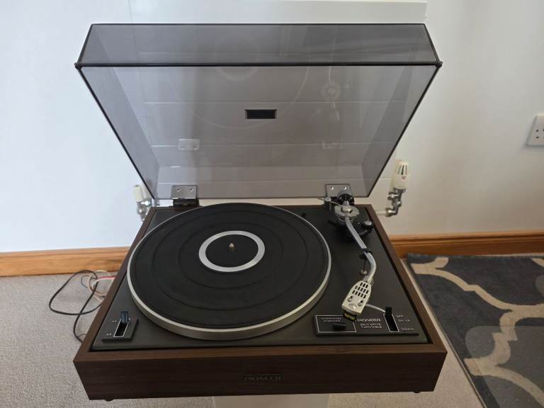 Pioneer PL12D turntable with intact cover AND Shure 95ED cartridge including stylus