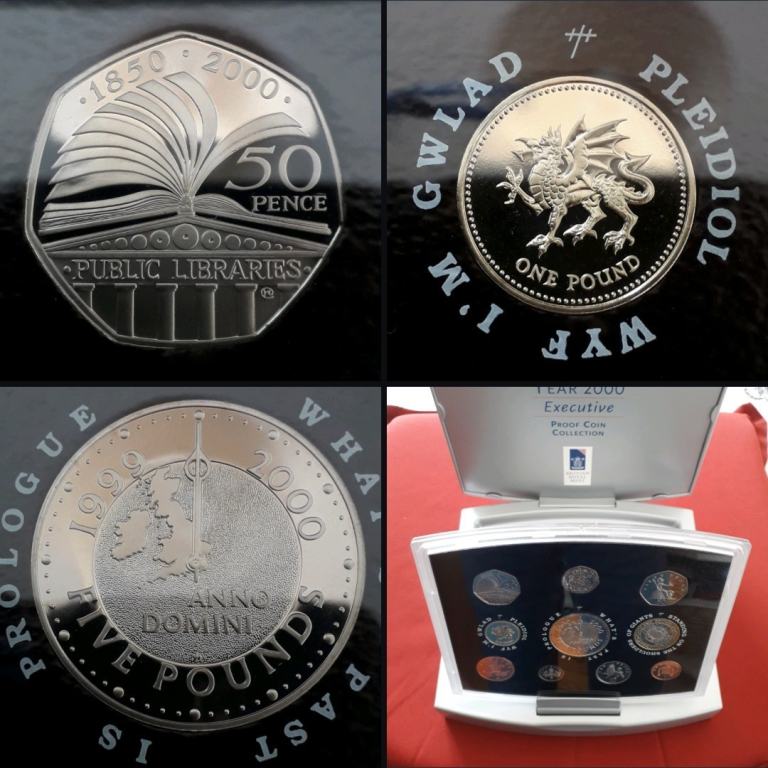2000 Royal Mint PROOF UK Coin Year Set - EXECUTIVE Millennium Cased Version