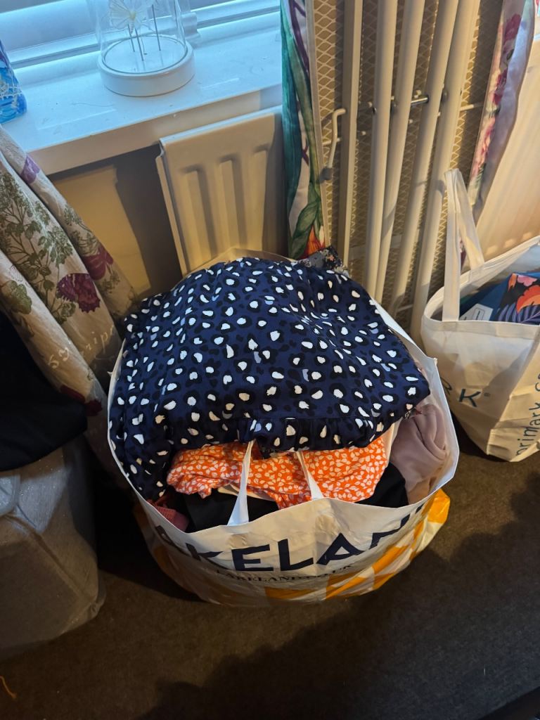 Large Bag of Women's Clothes – Mixed Styles and Sizes 8 bags full