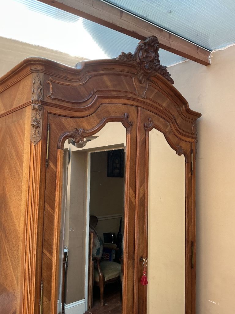 French Antique carved ornate wardrobe
