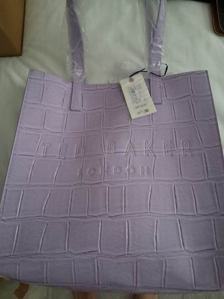 Ted Baker London Lilac Croc Effect Tote Bag - New with Tags