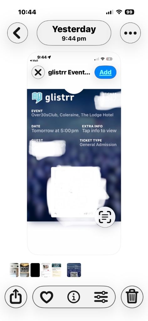 Colraine, Lodge Hotel over 30’s bash. 