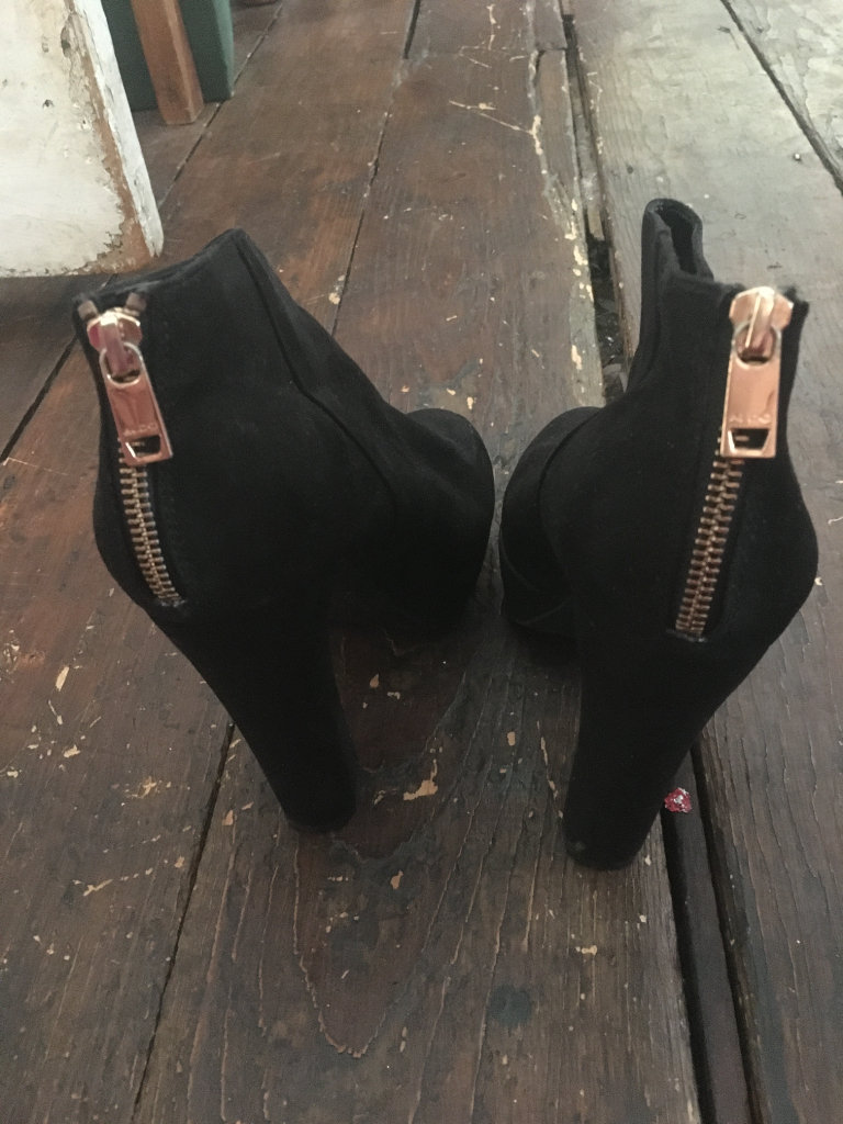 Black Aldo Suede Ankle Boots – Size 40