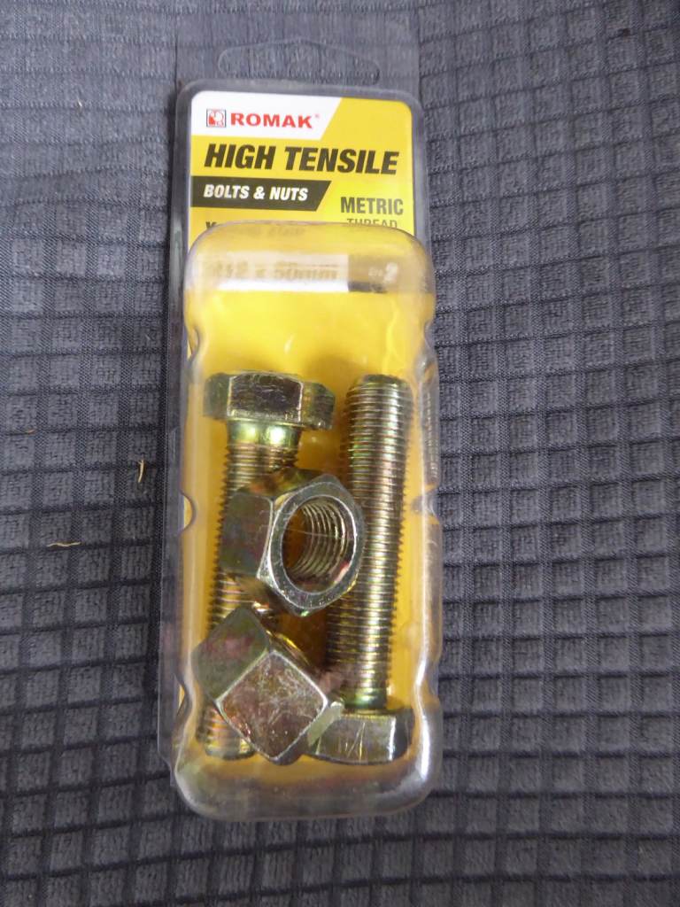 ROMAK HIGH TENSILE YELLOW ZINC BOLT M12 50mm