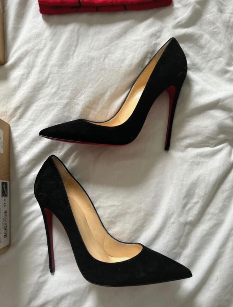 Christian Louboutin Heels Black Suede Size 41.5