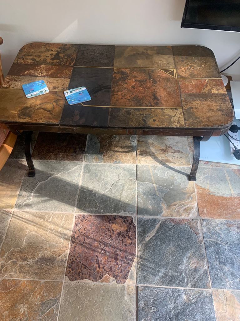 Brutalist coffee table with South African coin insert probably Paul kingma