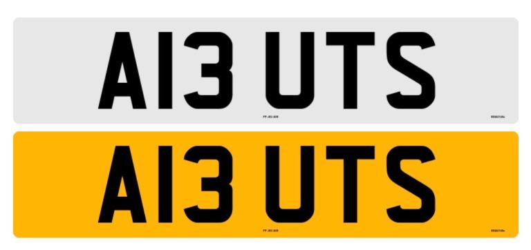 Registration plate for sale - A13UTS