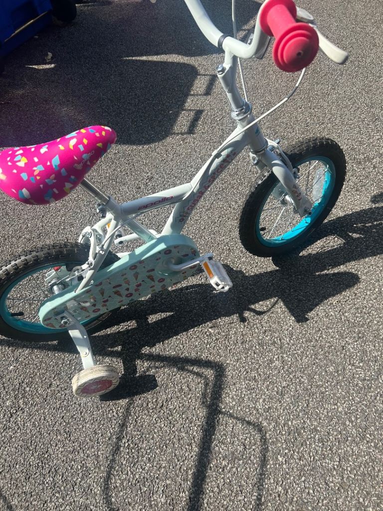 Kids Bike with Stabilisers – Pink and Blue, Good Condition