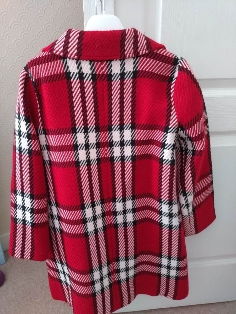 Abel & Lula Red checked coat 