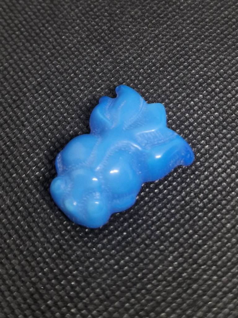 Blue Chalcedony Carved Fish Gemstone Crystal Figurine - 3cm Approx