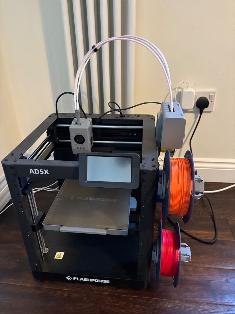 Flashforge AD5X 3D Printer with Filament Spools – Good Condition