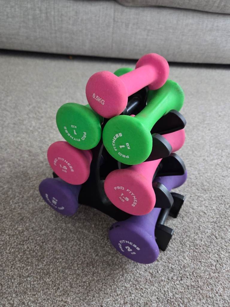 Pro Fitness Dumbbell Set with Stand – Good Condition