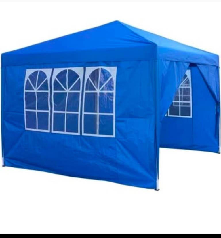 3x3m Pop Up Gazebo Garden Marquee Canopy Awning Party Tent Canopy (Blue)   