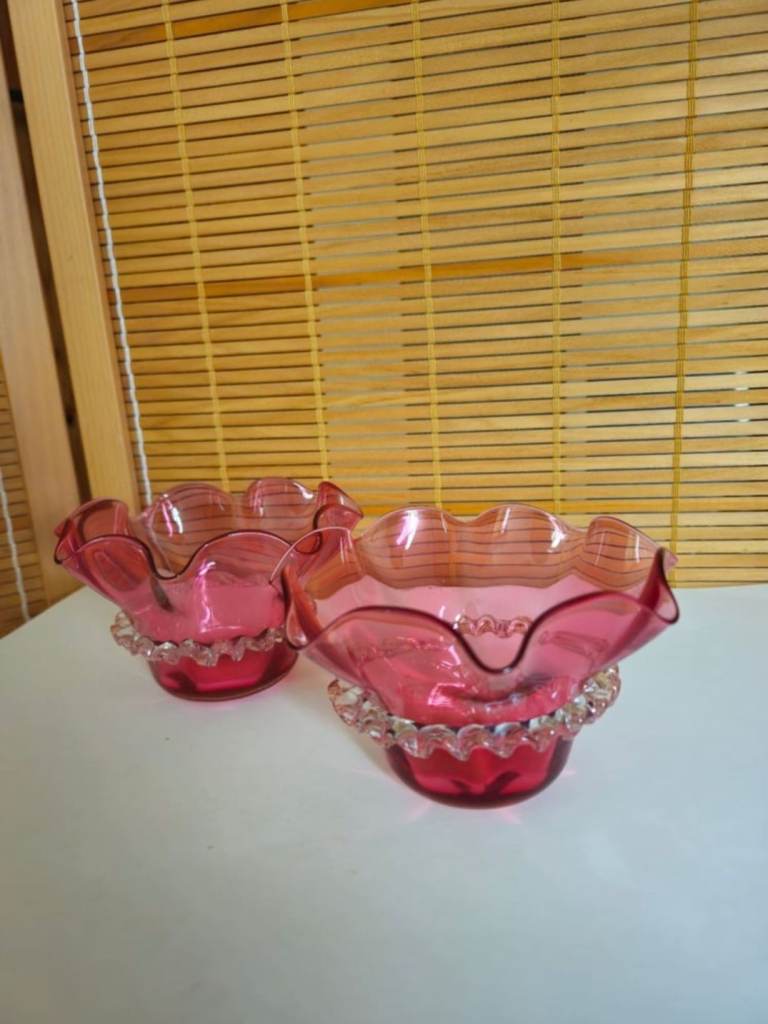 Vintage Cranberry glass bowl 
