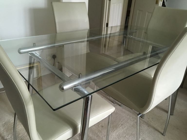 Glass dining table