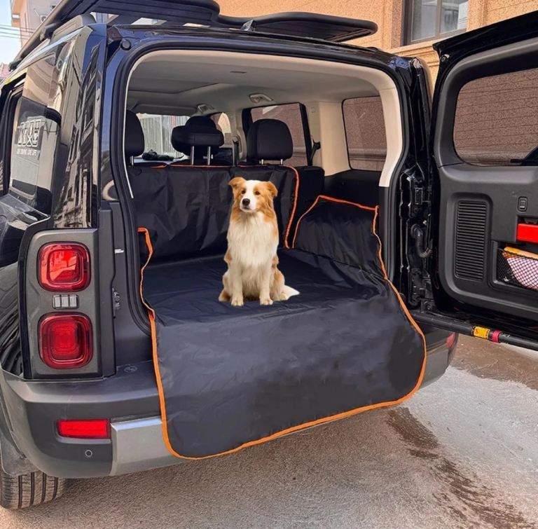 New Car Boot Liner/Dog Mat – Black with Orange Trim
