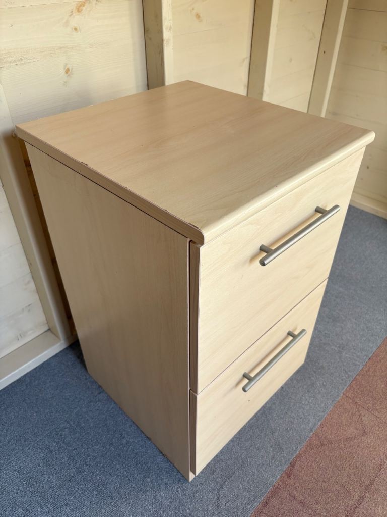 Computer desk side cabinet with two drawers
