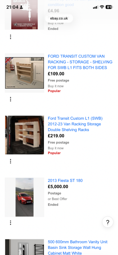 Van storage (brand new )