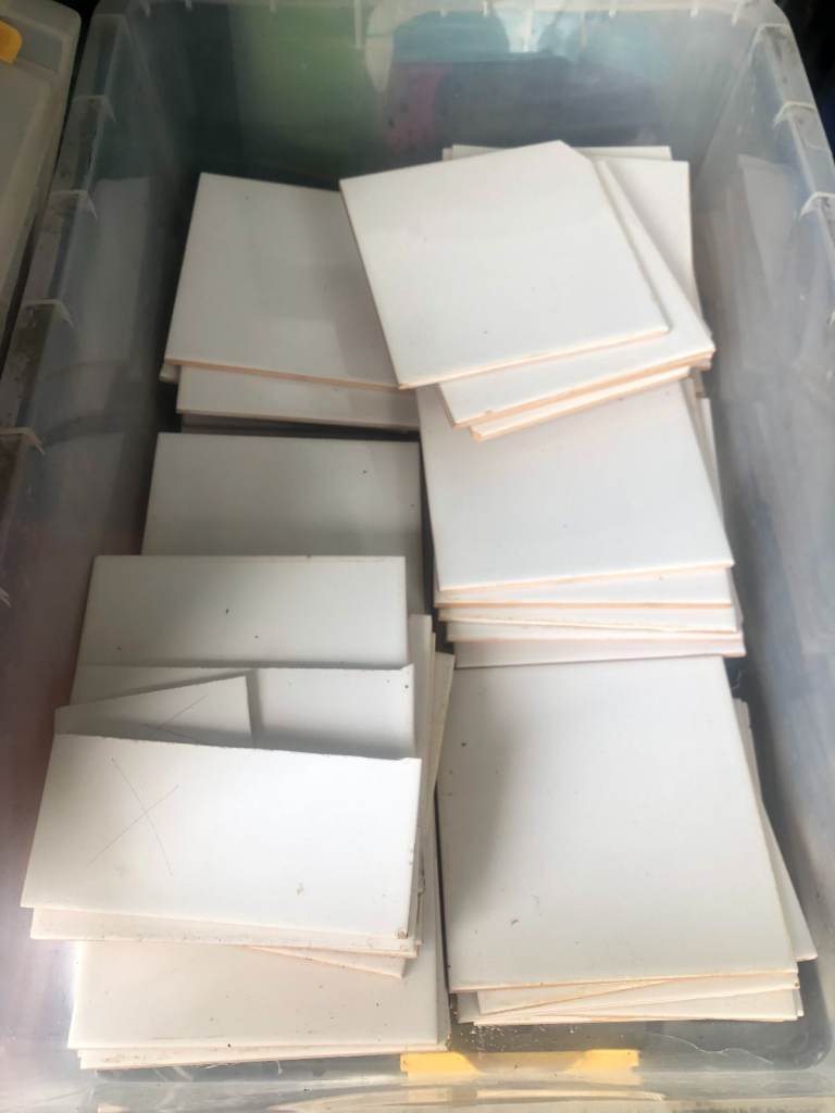 White ceramic tiles 15x15cm