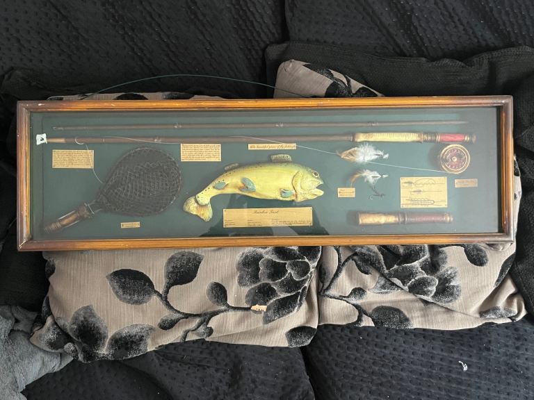 Fly fishing decorative shadow box picture frame