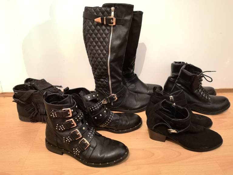 5 Pairs Ladies Womens Leather Boots Shoes