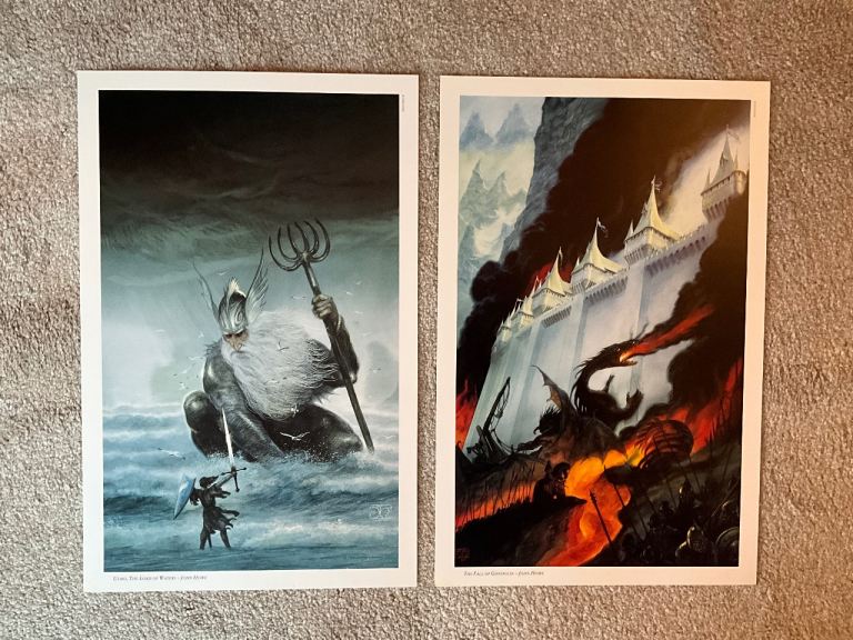 JRR Tolkien poster collection Images of Middle-Earth, 6 paintings by John Howe, 1993. First Edition.