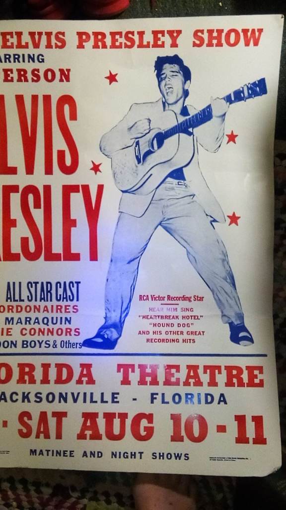 ELVIS PRESLEY 1984 PRINTED THICK CARD CONCERT POSTER VERY LARGE 