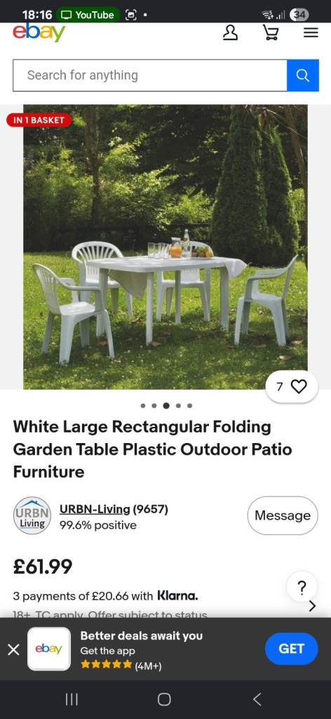 White Rectangular Folding Garden Table – Plastic Outdoor Furniture