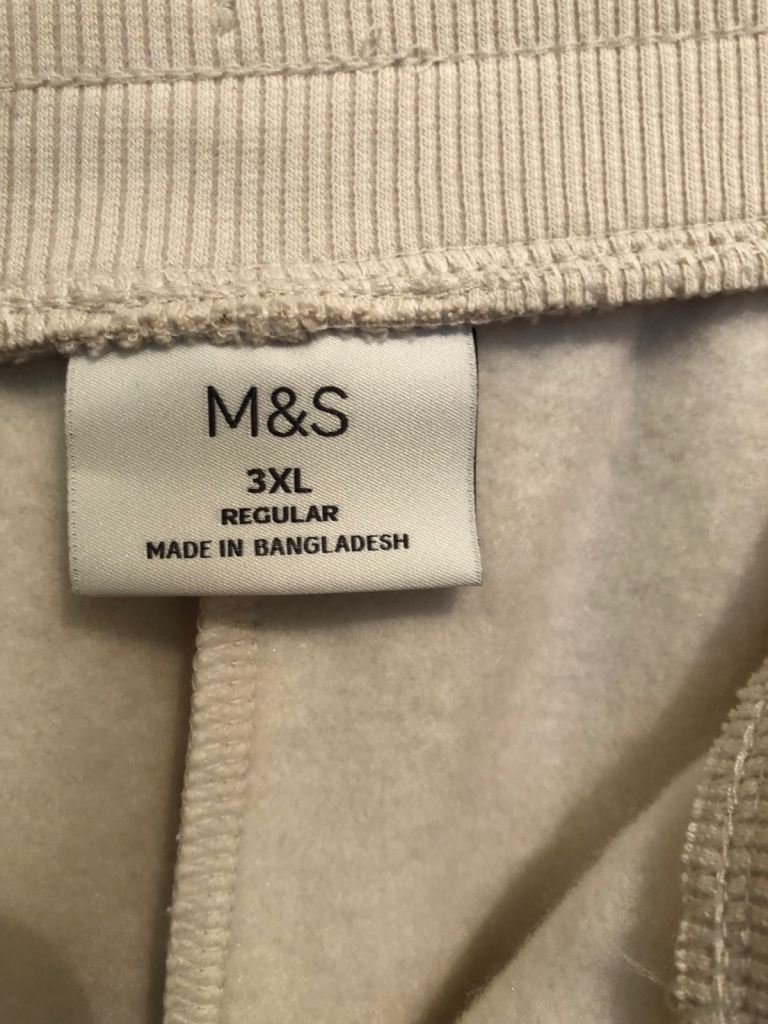 Men M&S Cream Tracksuit Bottom Size 3XL