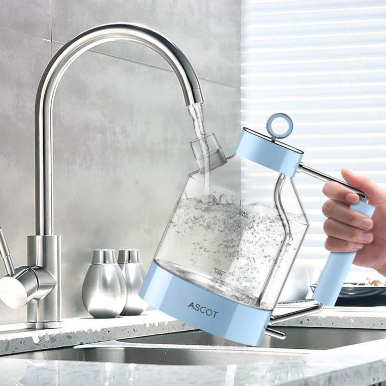 Glass Electric Kettle 1.5L 1500W BPA-Free Cordless Auto Shut-Off – Blue
