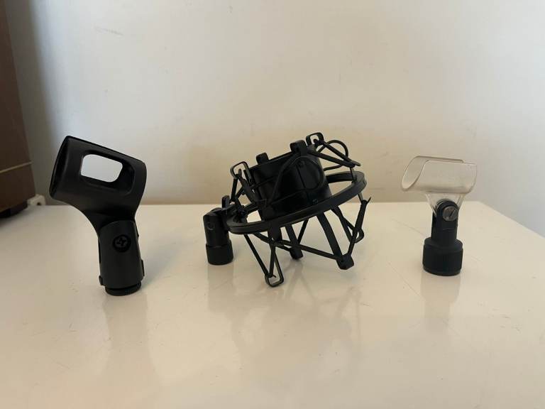 Condenser Microphone Shock Mount Cradle & 2 Mic Clips (Sony)